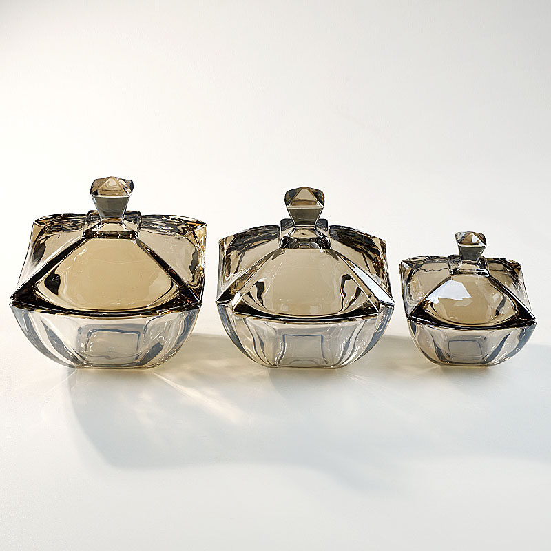 欧式轻奢简约水晶玻璃带盖糖罐干果糖果盒零食创意方糖缸收纳摆件,淘宝优惠券,粉丝福利购,淘宝优惠卷