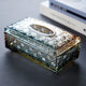 Light luxury jade gold glass carton household desktop tissue box high-end hotel napkin carton storage ornaments