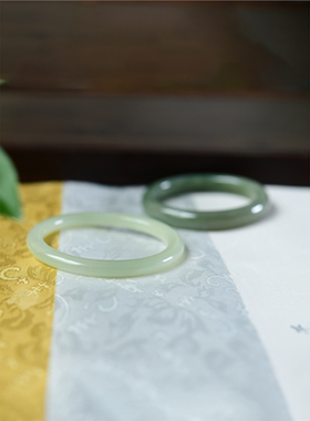 灵光水晶东海店天然和田玉手镯叮当镯细玉镯少女汉服配饰古风饰品