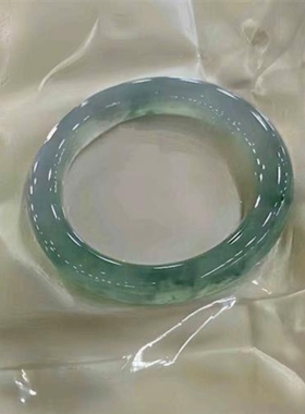 缅甸冰透飘花翡翠玉手镯女年轻款非玉手镯正圈翡翠高冰冰种玉镯子