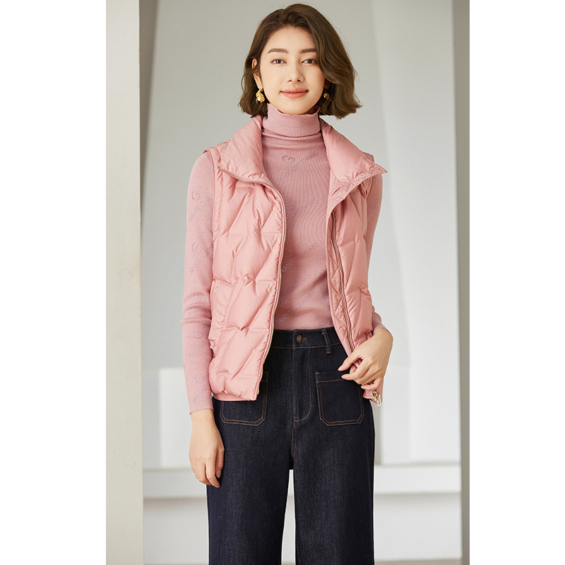 【2025冬款首降】乔万尼羽绒马甲减龄粉色90鸭绒洋气时尚EM4T631 - 图1