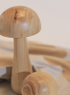 木质蘑菇装饰品居家儿童玩具环保