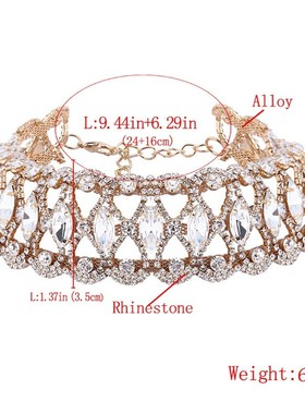 镶钻颈链马眼欧美水晶颈链锁骨链