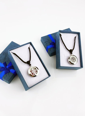 原创福字精油香薰吊坠钛钢吊坠女