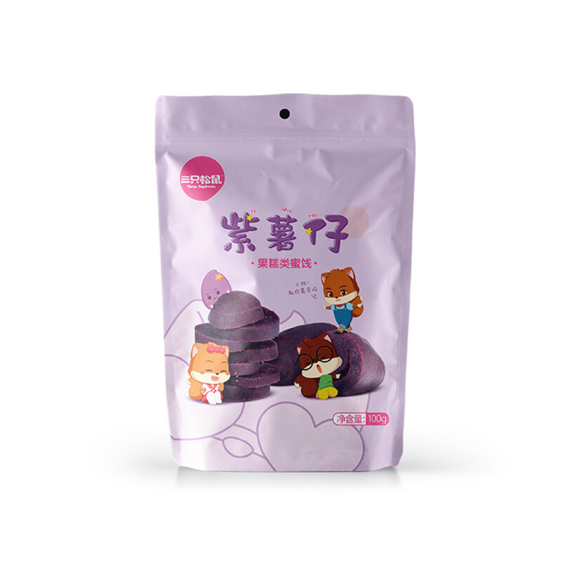 三只松鼠紫薯仔100g/袋 蜜饯果干果糕迷你紫薯干地瓜干 - 图3