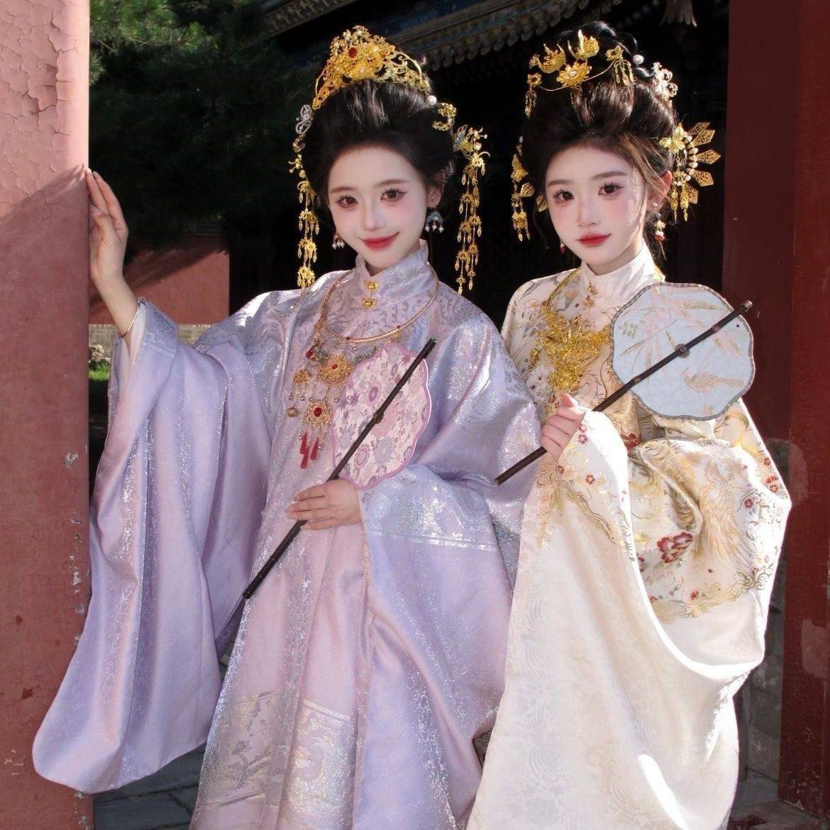 汉服套装女中国风明制立领重工春秋古装织金套装古风对襟衫马面裙,淘宝优惠券,粉丝福利购,淘宝优惠卷