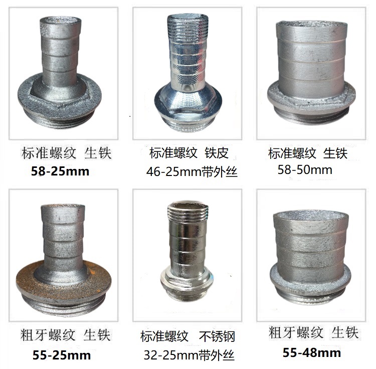 2寸/1/1.2/1.5寸潜水泵污水泵出水口配件大变小转换接头铸铁螺纹 - 图0