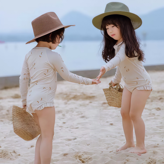 Girls' sun protection quick-drying one-piece swimsuit cute swimsuit