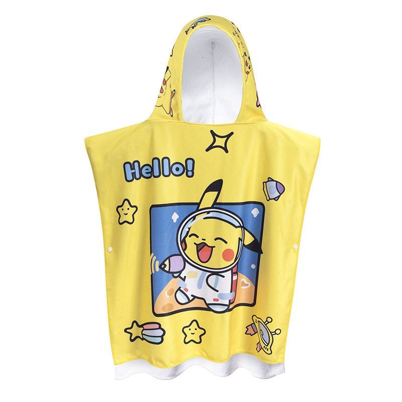 可爱儿童速干浴巾斗篷带帽女男童海边防晒游泳吸水毛巾沙滩巾浴袍