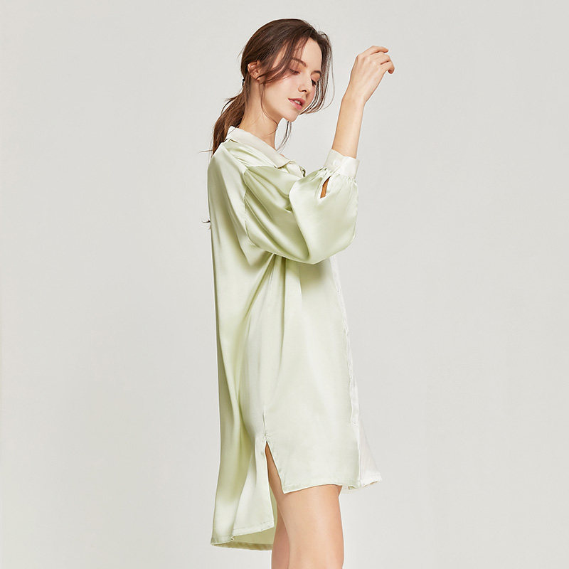 2022年春秋新款性感男友风衬衫睡裙 珊目尔睡裙