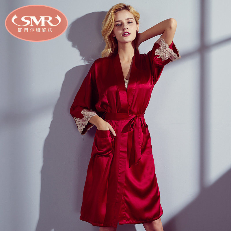 珊目尔春秋两件套性感蕾丝分体睡袍 珊目尔睡袍/浴袍