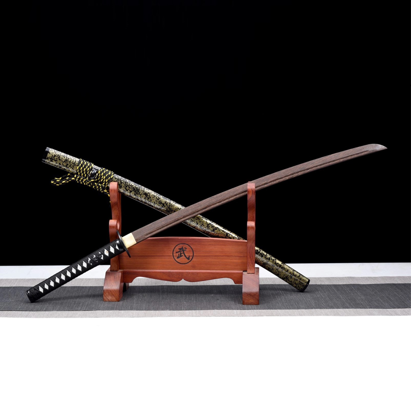 一体居合道武士刃带鞘木刀 日本东洋剑道木鞘 训练习拔刀剑未开刃 - 图0