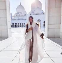 Dubai Resort Exterior Cape Beach Seaside Long Sleeves Towed Sunscreen Belts Snowspun Tourist Embroidered Long Robes Women Summer