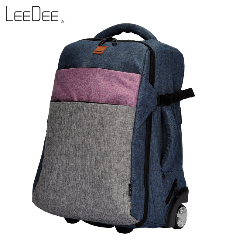 休闲大容量多功能拉杆电脑行李箱 leedee旅行箱