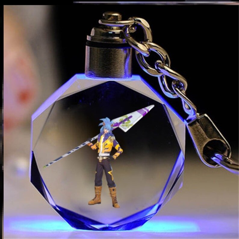 王者荣耀水晶王者荣耀水晶钥匙扣挂件礼物饰品山海炽霜斩毕业女友定制至尊宝铠