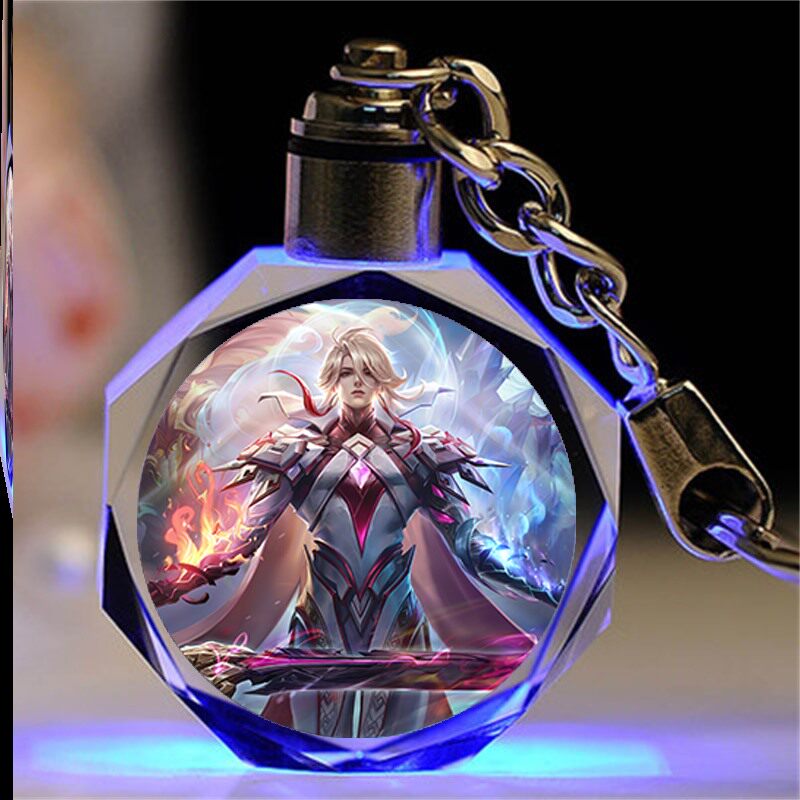 王者荣耀水晶王者荣耀水晶挂件钥匙扣闺蜜定制韩信街头霸王明世隐夜落电台男女