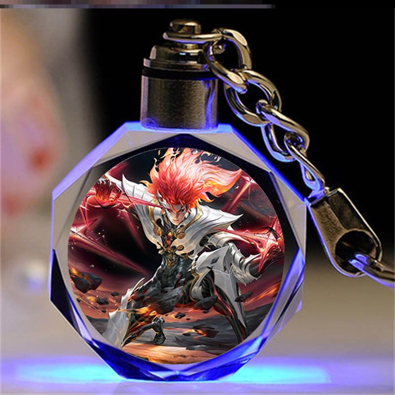 王者荣耀水晶王者荣耀水晶钥匙扣挂件创意曜云鹰飞将颜马超神威饰品生日礼物澜