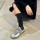 Sheepskin version ~ Super soft sole leather shoes, silver moral training shoes, women's casual sports shoes, versatile thick sole lace-up sneakers