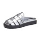 Mowa manufacturer hollow woven slippers for outer wear 2025 summer new one-legged Roman retro Baotou half slippers for women