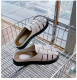 Mowa manufacturer hollow woven slippers for outer wear 2025 summer new one-legged Roman retro Baotou half slippers for women