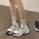 Thick-soled breathable mesh sports and casual shoes for women 2025 new summer style versatile splicing lightweight height-increasing dad shoes