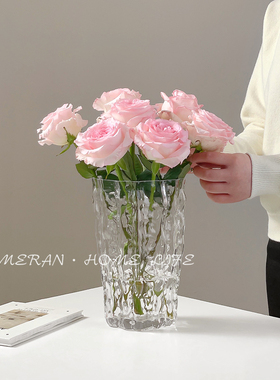 MERANins风客厅鲜花插花轻奢透明
