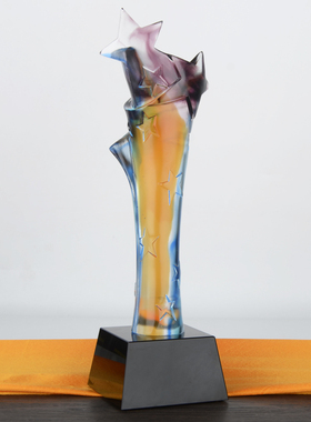 琉璃高档优秀员工荣誉奖杯定制