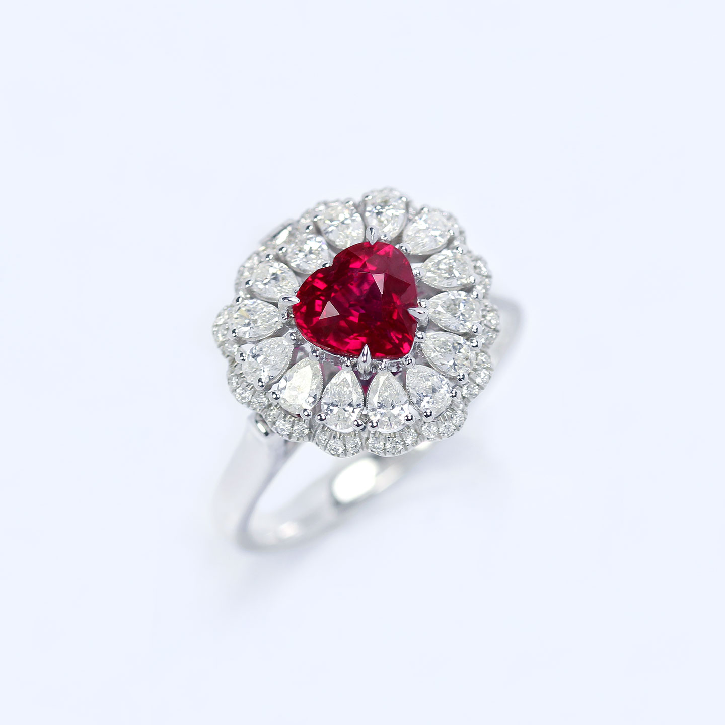 Luxurious 1 carat non-heated pigeon blood ruby dual purpose ring