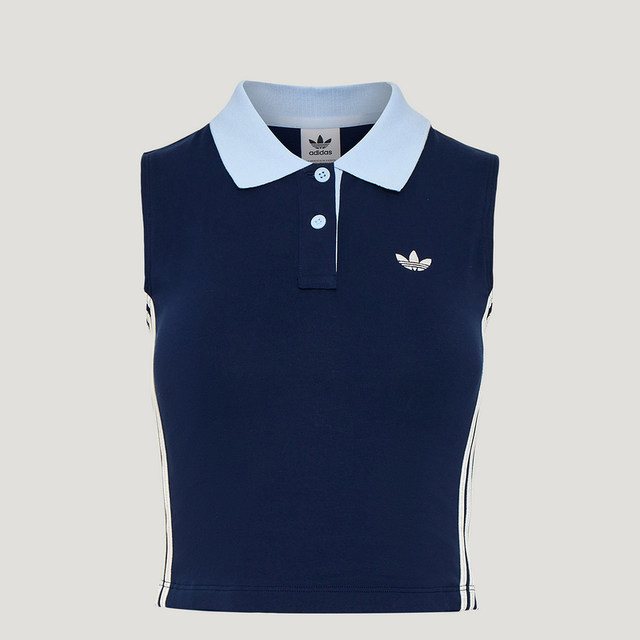 Adidas Adidas ເສື້ອຢືດ POLO collar sleeveless women's knitted short shirt KY5693