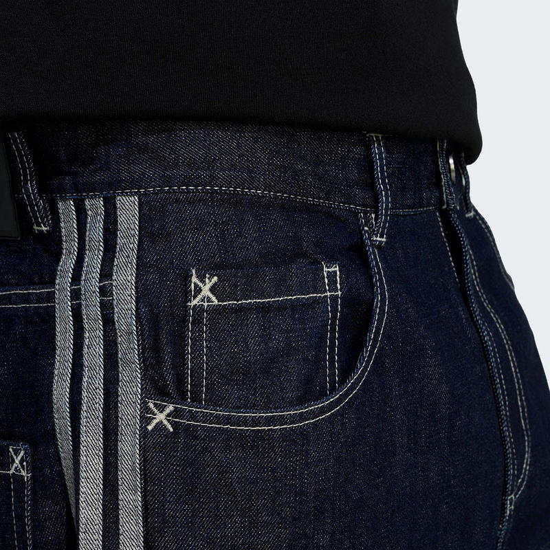 【自营】adidas阿迪达斯男子阔腿运动裤撞色缝线牛仔长裤KS6916 - 图2