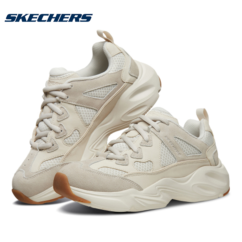 Skechers斯凯奇运动休闲鞋女厚底熊猫鞋老爹鞋运动鞋潮流66666222-图3