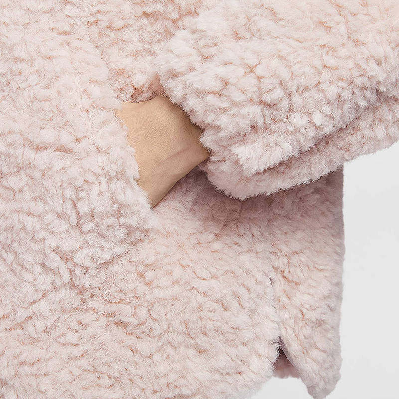 NIKE耐克女子小熊图案贴布刺绣立领保暖休闲毛绒外套IO0488-667,淘宝优惠券,粉丝福利购,淘宝优惠卷