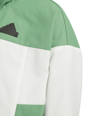 阿迪达斯adidas2024新款童装男小童绿色运动休闲夹克外套JE8643