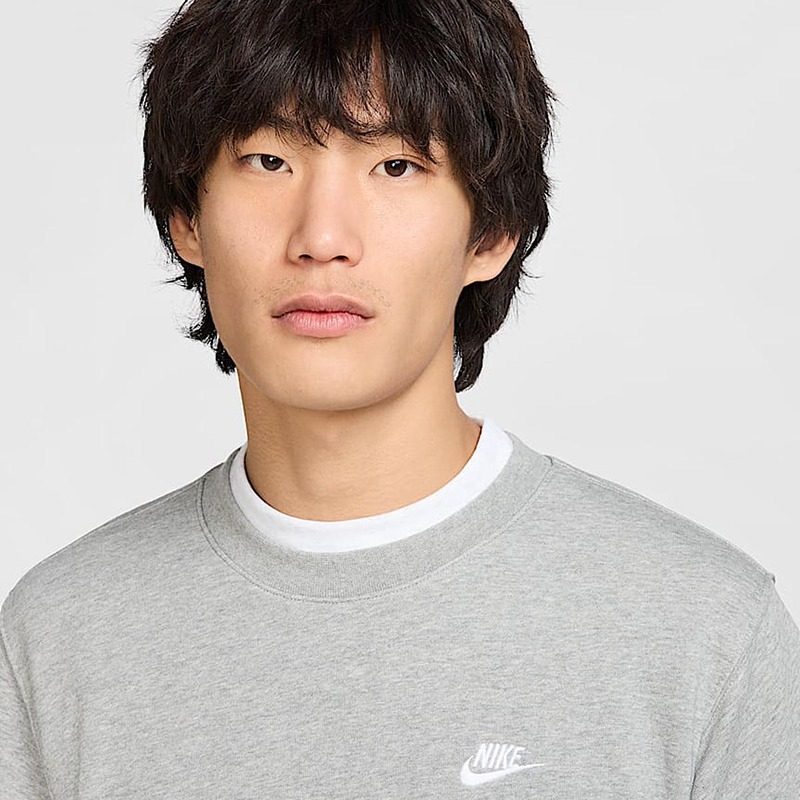 nike耐克男子针织毛圈经典刺绣小标灰色套头衫圆领卫衣FN3889-063,淘宝优惠券,粉丝福利购,淘宝优惠卷