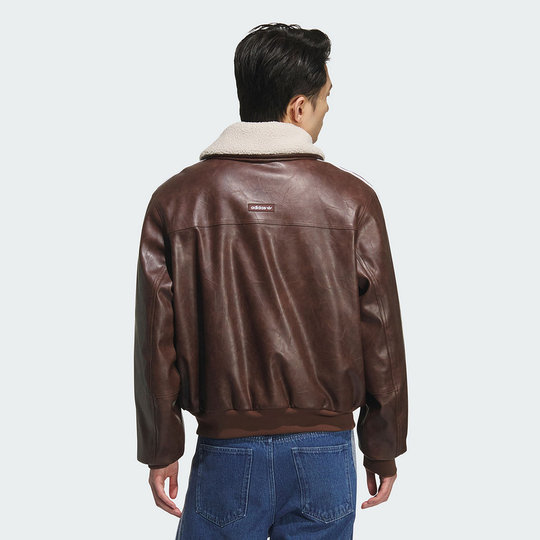 adidas阿迪达斯三叶草PU PAD保暖夹克秋冬男短款毛领棉服KF3692