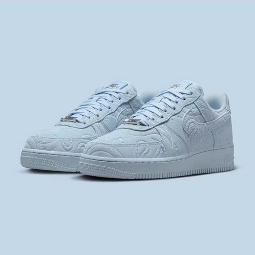 NIKE耐克女鞋星星鞋空军一号运动鞋冰蓝腰果花复古板鞋IO1259-400 - 图1