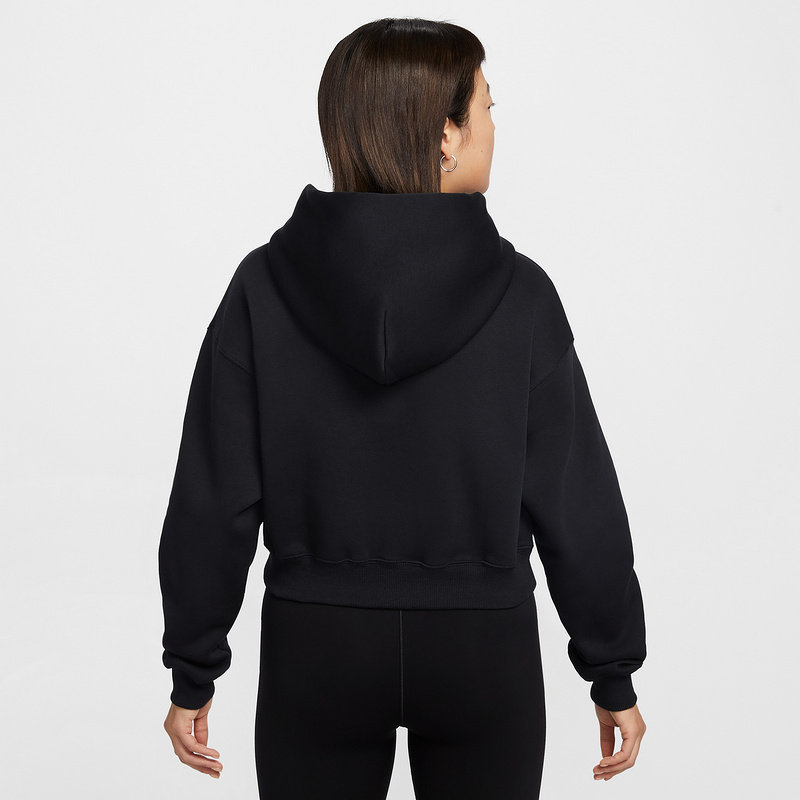 Nike耐克女子卫衣春季宽松短款加绒刺绣连帽针织套头衫IF0259-010,淘宝优惠券,粉丝福利购,淘宝优惠卷