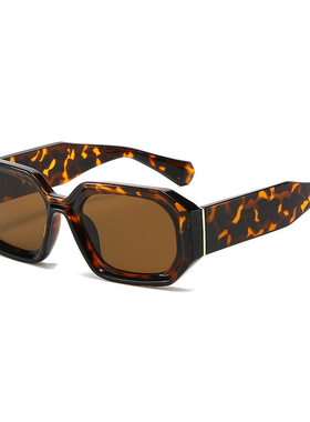 韩版时尚小框橘色墨镜欧美方形嘻哈网红显瘦高级感潮牌太阳镜男女