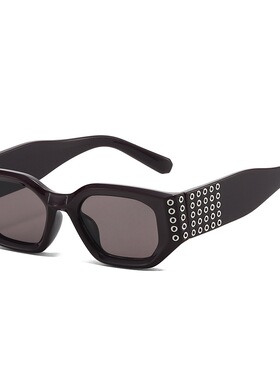 复古宽边猫眼墨镜女方圆脸显瘦欧美辣妹风防晒轻奢设计感太阳镜潮