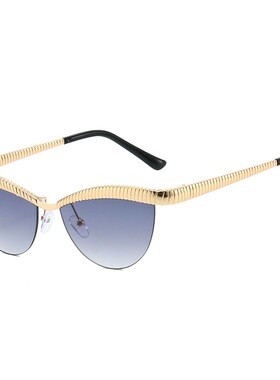 2026新款欧美时尚前卫无框大框猫眼墨镜女ins网红时髦街拍太阳镜