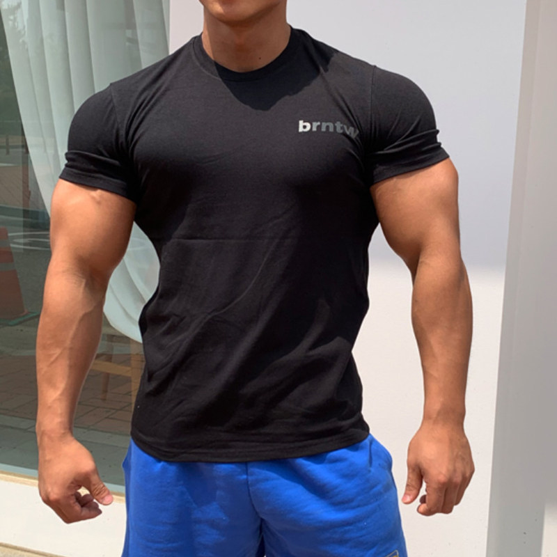 肌肉型男兄弟修身运动t恤弹力棉透气训练服纯色上衣器械健身短袖,淘宝优惠券,粉丝福利购,淘宝优惠卷
