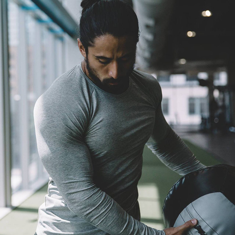 肌肉训练长袖兄弟男纯棉弹力教练紧身衣透气篮球薄款跑步运动T恤,淘宝优惠券,粉丝福利购,淘宝优惠卷