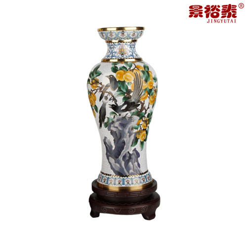 景泰蓝花瓶喜事连连对瓶戴嘉林大师家居客厅工艺品摆件商务礼品 - 图3