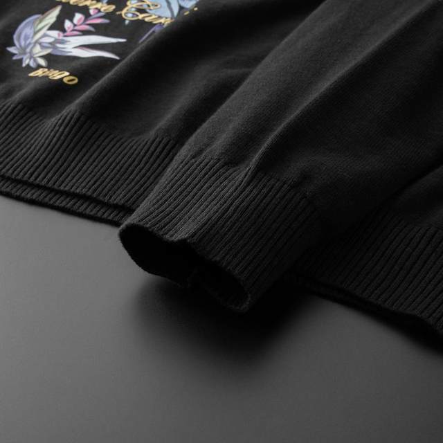 Extra fat oversized sweater Bimon cotton round neck sweater