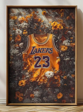 装饰画有框画挂画壁画版画现代简约科比球衣篮球乔丹库里詹姆斯