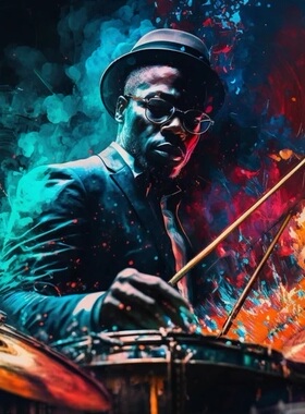 经典咖啡馆音乐琴行复古风挂画