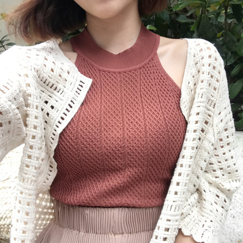 2021春秋背心女夏宽松短款潮bf学生韩版时尚休闲针织无袖T恤上衣 - 图2