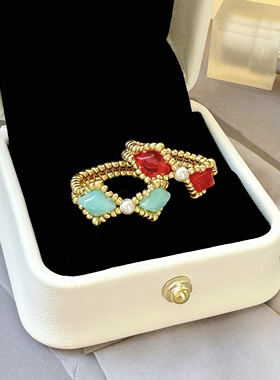 JZ005•小众精致简约蝴蝶结串珠戒指（材料包&成品）