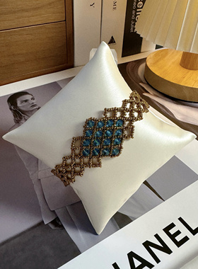 SL014•怀旧复古风宽版网状水晶手链（材料包&成品）