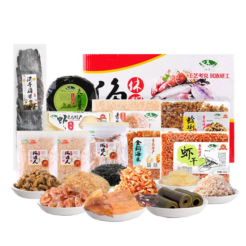 海边人青岛特产海鲜干货组合大礼包海产品礼盒虾皮海米虾米2608g,淘宝优惠券,粉丝福利购,淘宝优惠卷